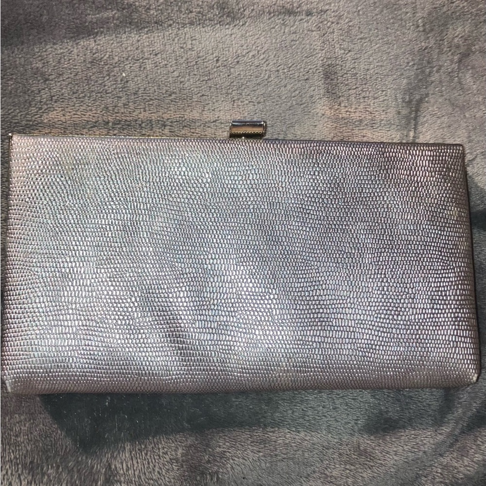 Glamorous Vintage Shirl Miller Silver Clutch with Gold‎ Clasp